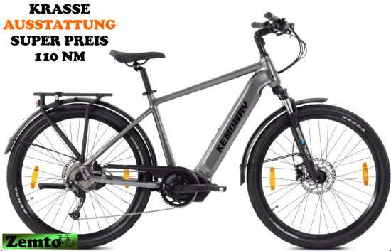Herren E-Bike Kemoway City K6S, 110NM, 720WH, grau